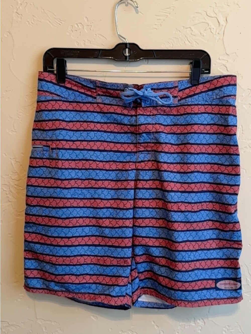 Vineyard Vines Red and Blue Striped Men’s Swim Trunks